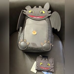 HTTYD Toothless pin collector Backpack and matching Toothless wallet Set